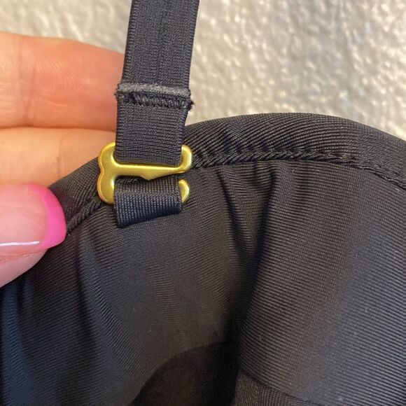 NWT- Swiminista Black ”JOY” bikini braided top with gold hardware- Size Small - Picture 11 of 14
